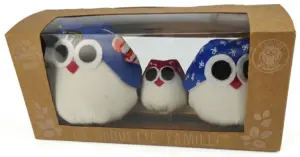 Chouettes personnalisées dans leur emballage carton